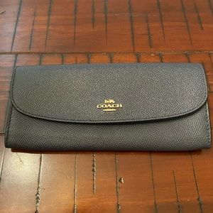 Coach Black Crossgrain Leather Wallet